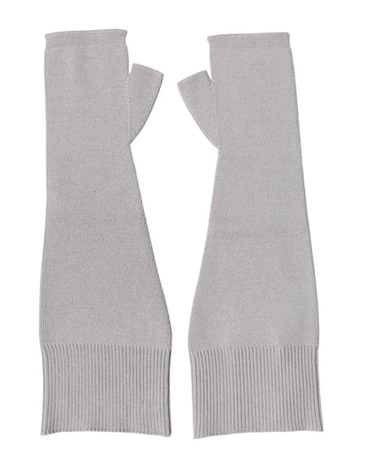 Gants Dolce &amp; Gabbana gris en laine vierge tricotée sans doigts pour hommes