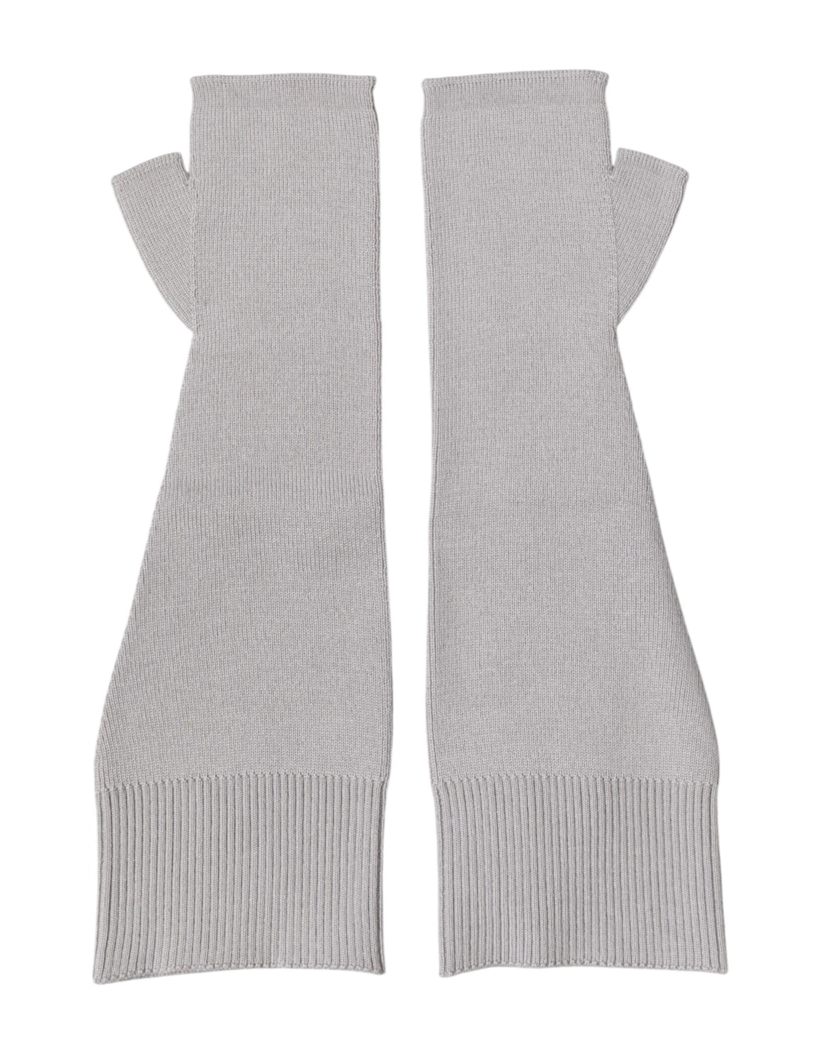 Gants Dolce &amp; Gabbana gris en laine vierge tricotée sans doigts pour hommes