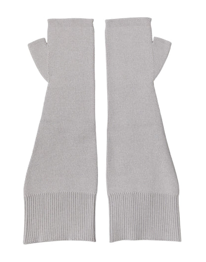 Gants Dolce &amp; Gabbana gris en laine vierge tricotée sans doigts pour hommes