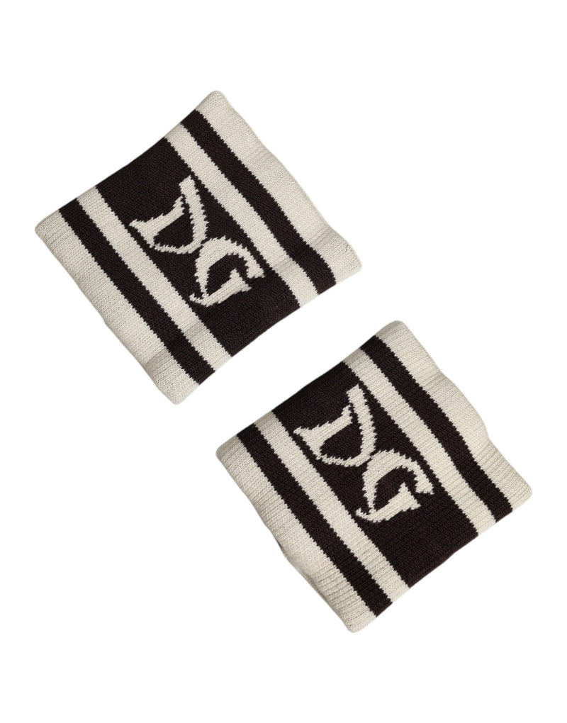 Bracelet Dolce &amp; Gabbana noir et blanc à logo DG en coton (1 paire)