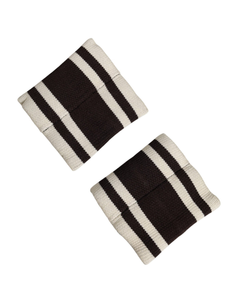 Bracelet Dolce &amp; Gabbana noir et blanc à logo DG en coton (1 paire)