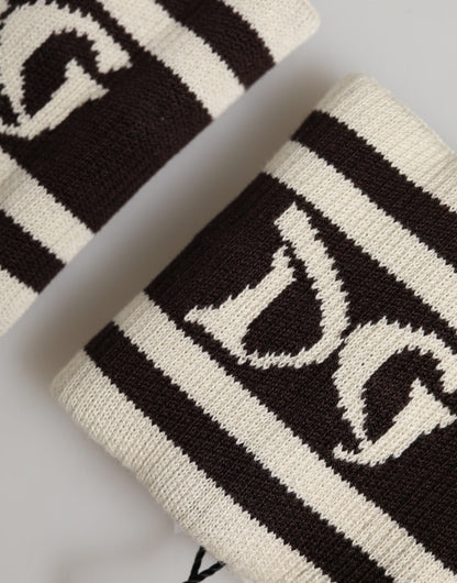 Dolce &amp; Gabbana Zwart Wit DG Logo Katoen 1 Paar Polsbandjes
