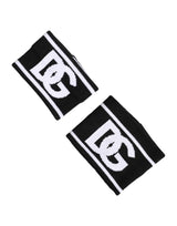 Bracelet Dolce &amp; Gabbana noir et blanc à logo DG en coton (1 paire)