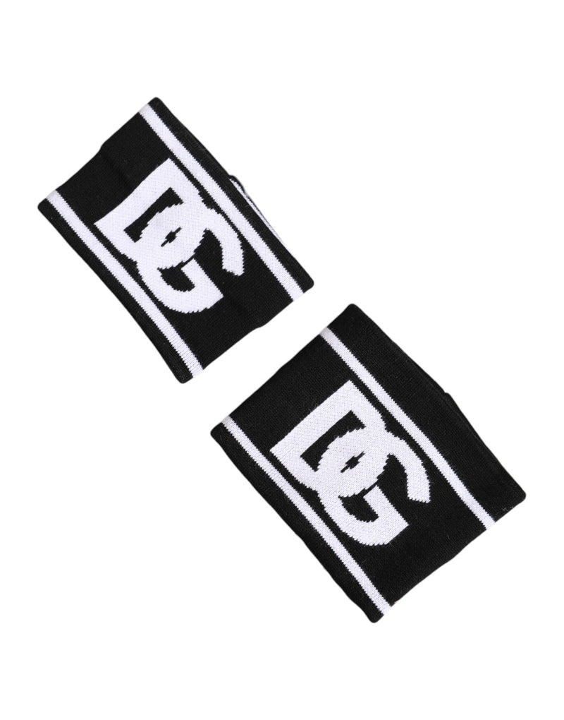 Dolce &amp; Gabbana Zwart Wit DG Logo Katoen 1 Paar Een Polsbandje