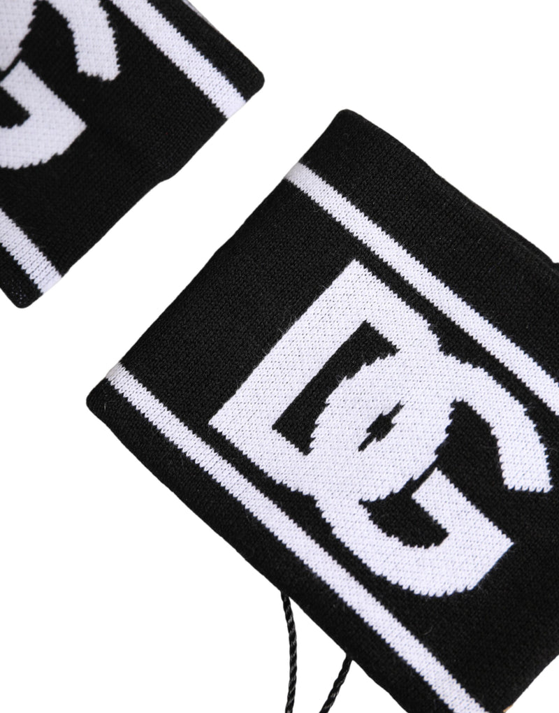 Dolce &amp; Gabbana Zwart Wit DG Logo Katoen 1 Paar Een Polsbandje