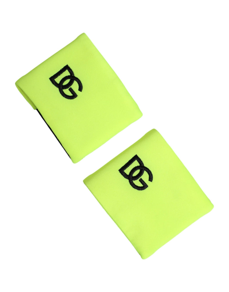 Dolce &amp; Gabbana Geelgroen DG Logo Polyester 1 Paar Polsbandjes