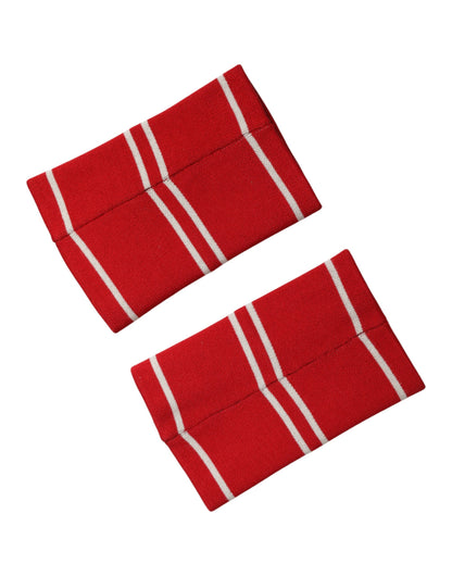 Bracelet Dolce &amp; Gabbana rouge et blanc, logo DG, en coton, taille unique (1 paire)