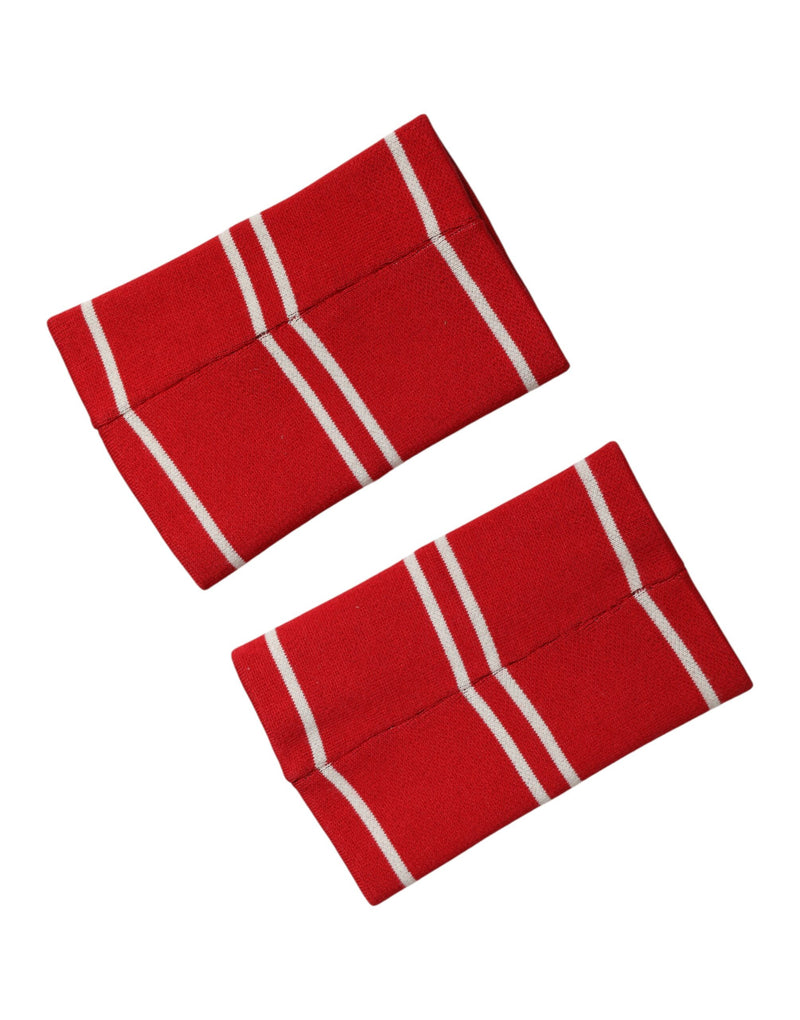 Bracelet Dolce &amp; Gabbana rouge et blanc, logo DG, en coton, taille unique (1 paire)