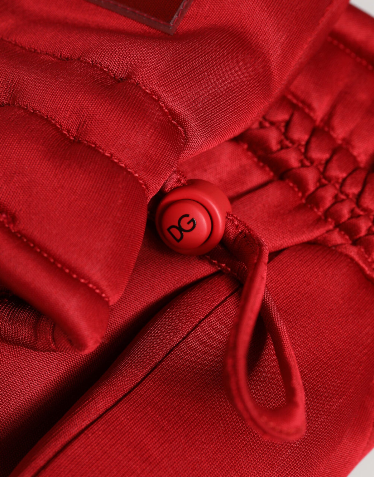 Gants moufles de motard Dolce &amp; Gabbana en viscose rouge