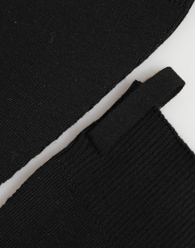 Dolce &amp; Gabbana Zwarte Gebreide Vingerloze Herenhandschoenen van Maagdelijke Wol