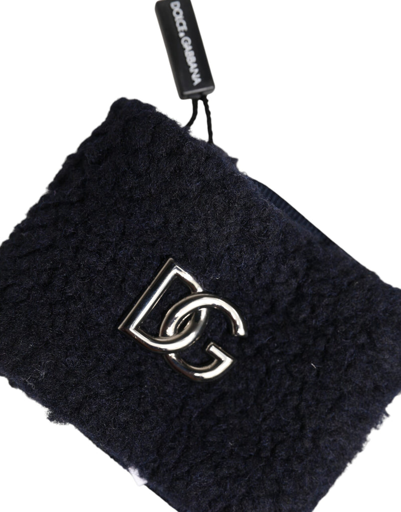 Dolce &amp; Gabbana Zwarte Polyester Logo Plaque Heren One Size Polsband