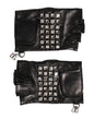 Gants Dolce &amp; Gabbana en cuir noir clouté sans doigts