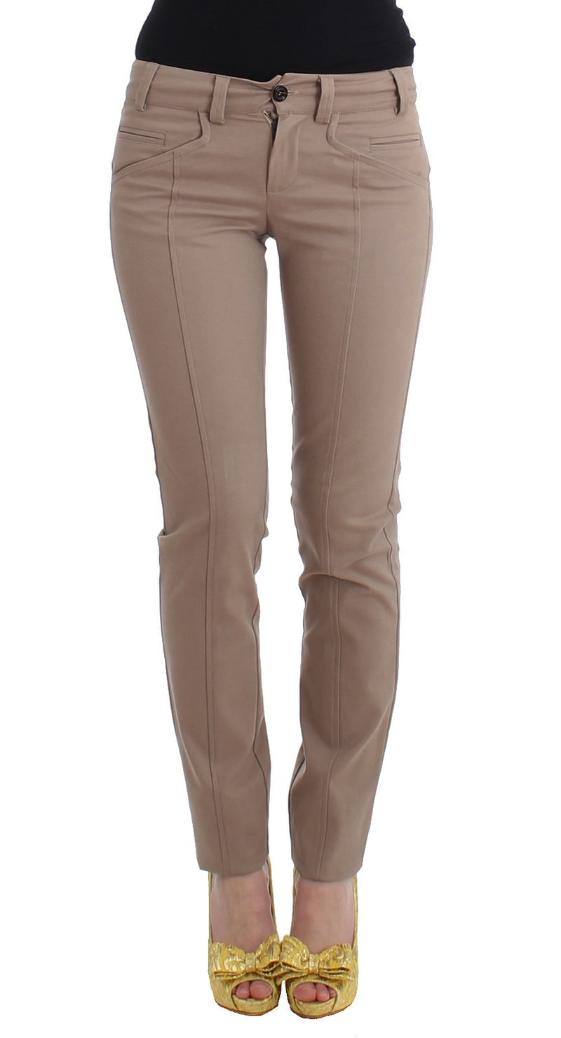 Cavalli Class Pantalon Slim Beige pour Femme