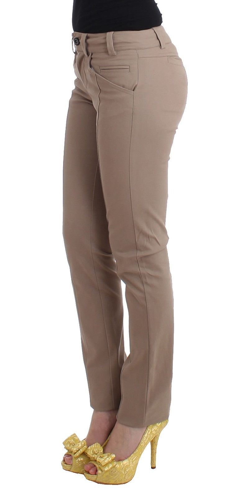 Cavalli Class Pantalon Slim Beige pour Femme