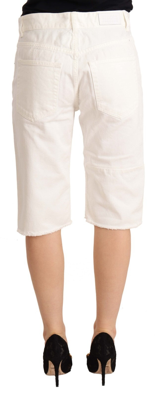 Maison Margiela Bermuda Shorts Blanc Mi-Taille Longueur Genou