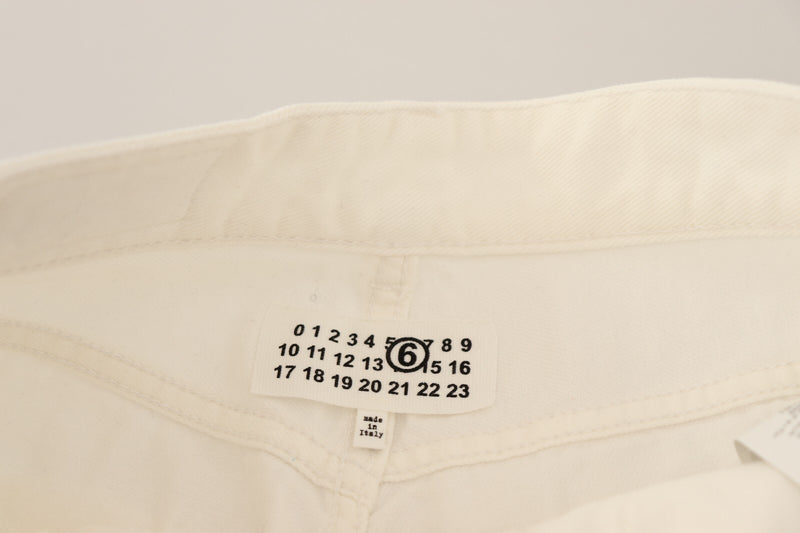 Maison Margiela Bermuda Shorts Blanc Mi-Taille Longueur Genou