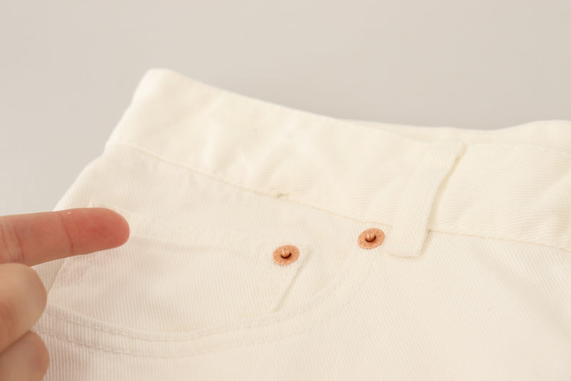 Maison Margiela Bermuda Shorts Blanc Mi-Taille Longueur Genou