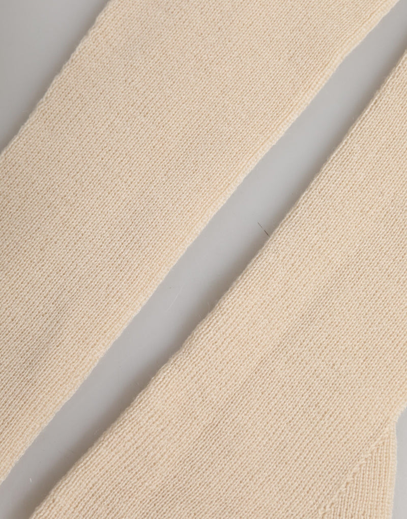 Dolce & Gabbana Beige Wool Fingerless Elbow Length Gloves