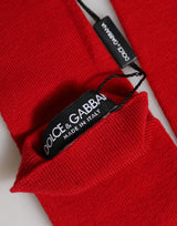 Dolce & Gabbana Gants en Laine Rouges Tricotés sans Doigts Longs
