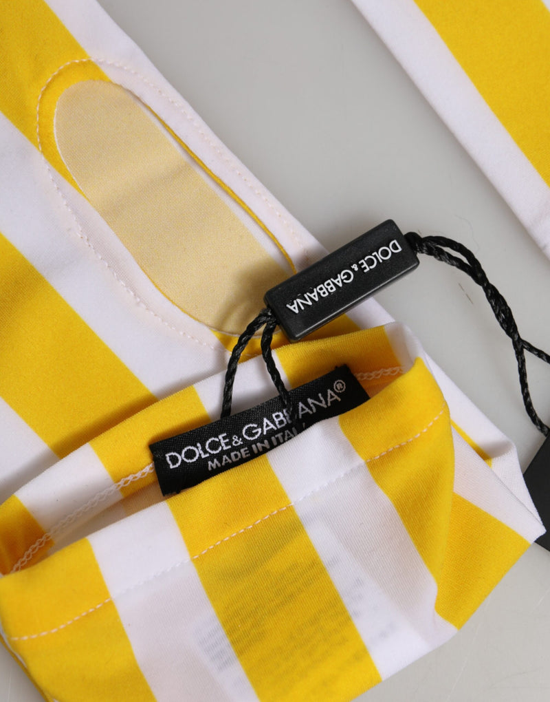 Gants sans doigts Dolce & Gabbana en nylon jaune et blanc