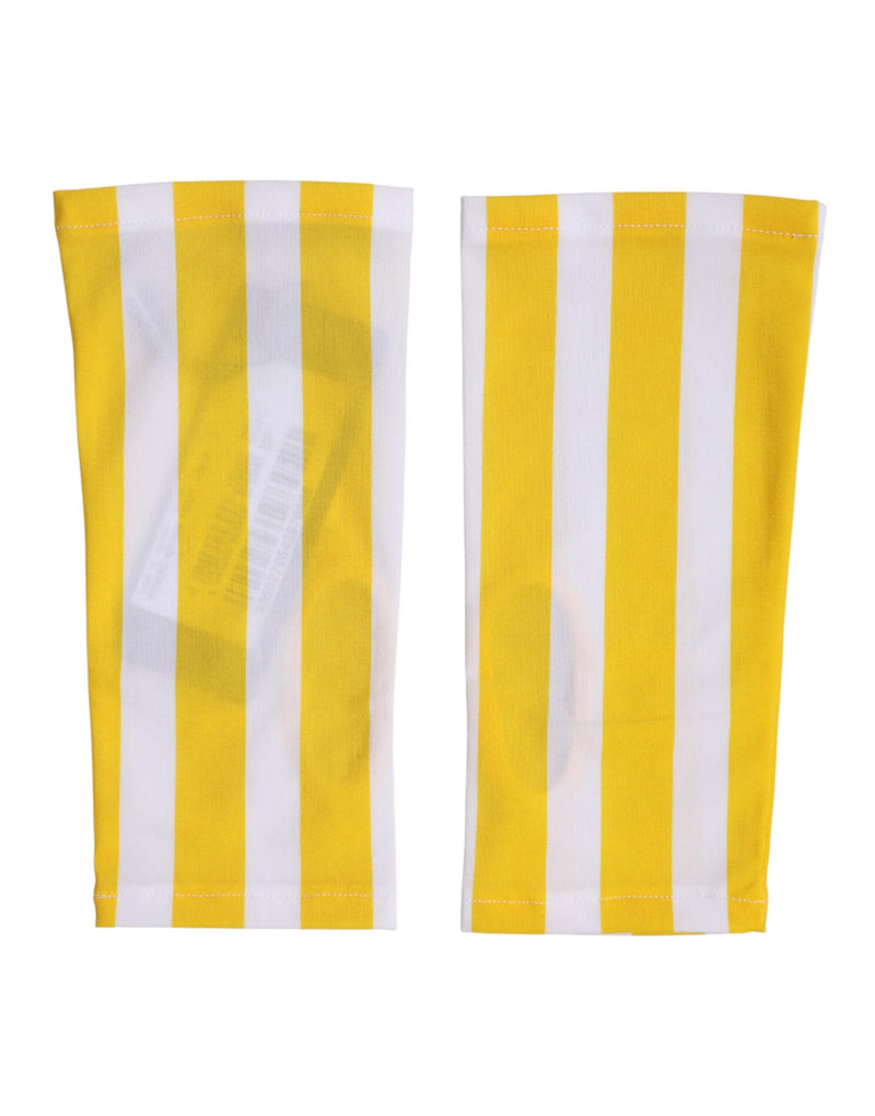 Gants sans doigts Dolce & Gabbana en nylon jaune et blanc