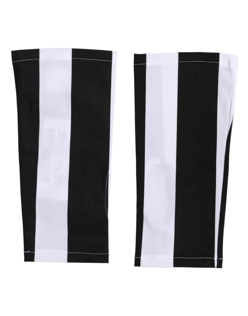 Dolce & Gabbana Gants sans doigts en nylon noir et blanc