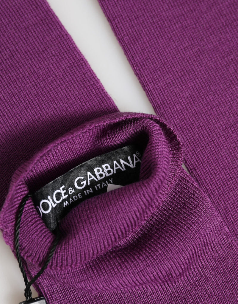 Gants sans doigts en laine violette Dolce & Gabbana