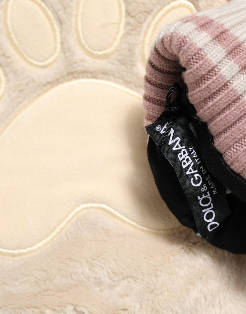 Gants Mitaines en Fourrure Tricotés en Acrylique Brun Dolce & Gabbana