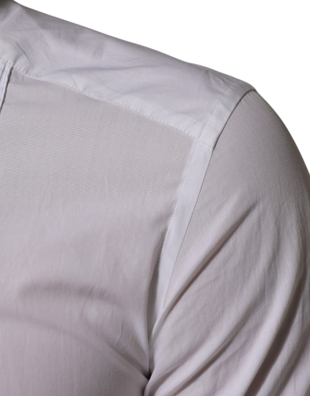 Chemise habillée Dolce &amp; Gabbana blanche en coton à col et manches longues dorée