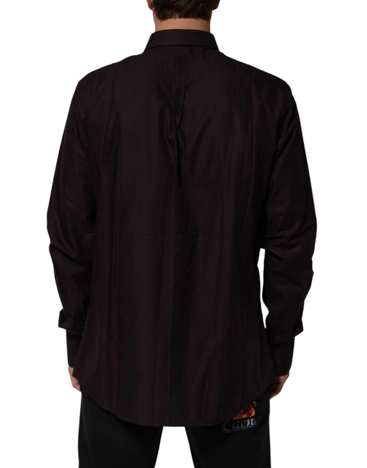 Chemise habillée Dolce &amp; Gabbana MARTINI en coton marron à manches longues