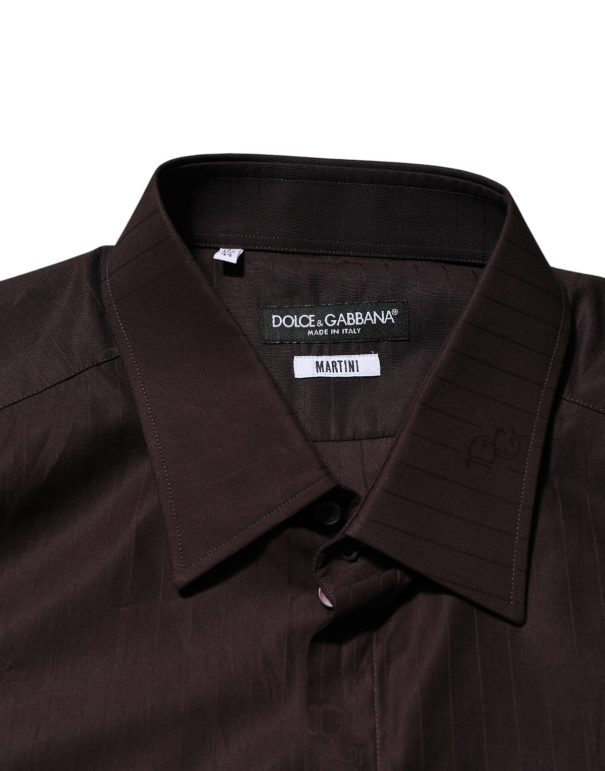 Chemise habillée Dolce &amp; Gabbana MARTINI en coton marron à manches longues