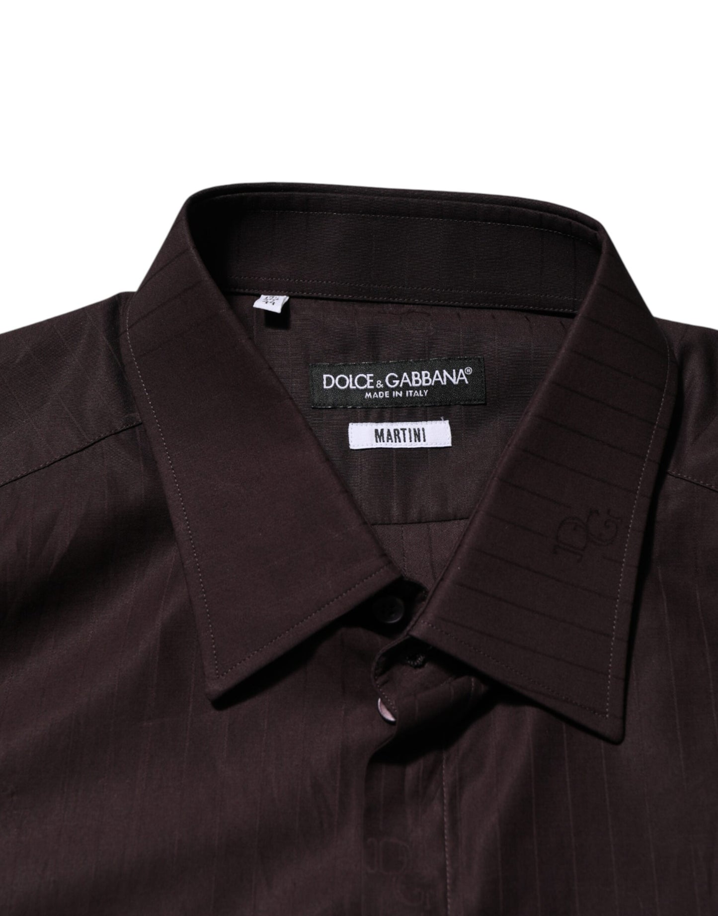 Chemise habillée Dolce &amp; Gabbana MARTINI en coton marron à manches longues
