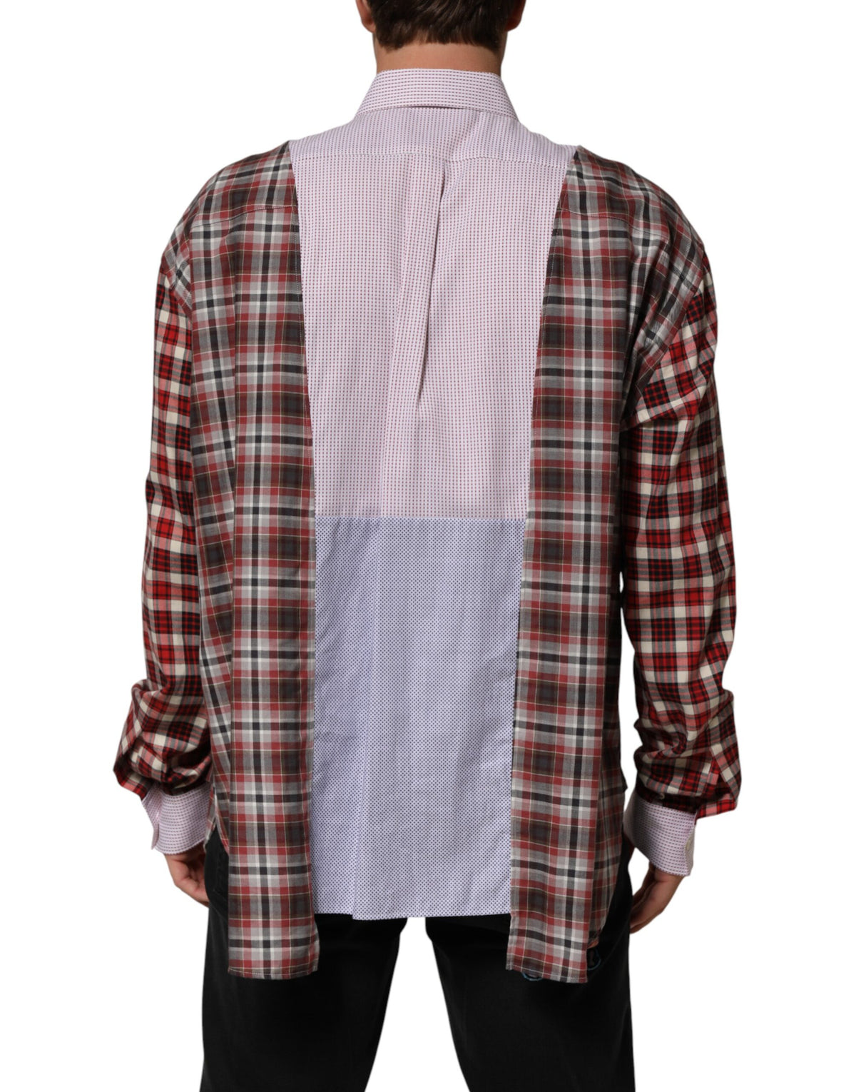 Chemise à carreaux multicolores en coton à col Dolce &amp; Gabbana