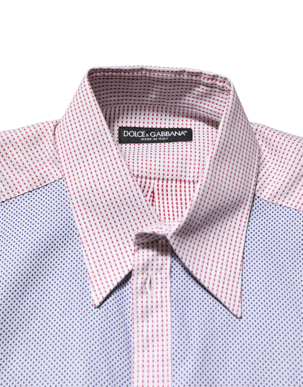 Chemise à carreaux multicolores en coton à col Dolce &amp; Gabbana