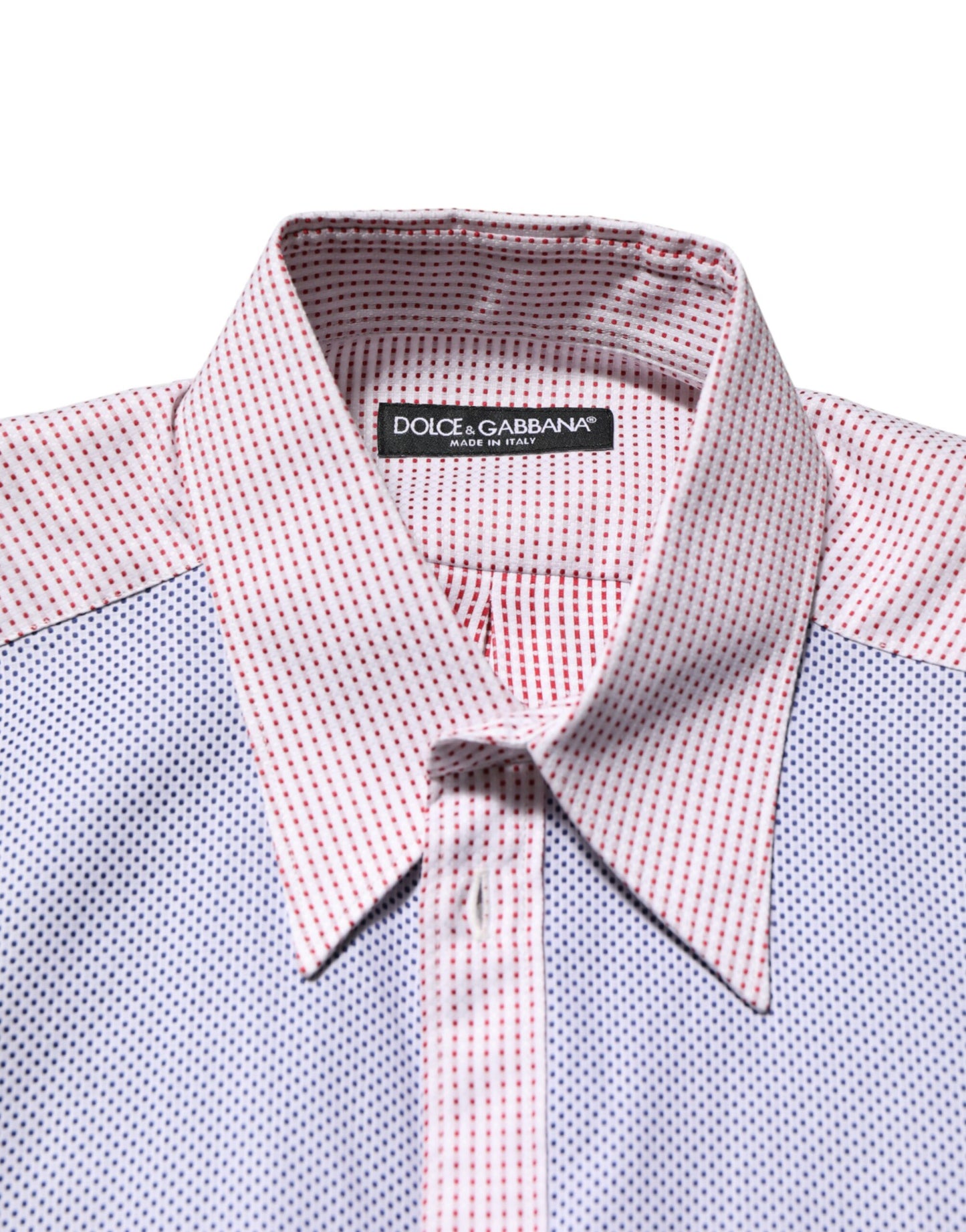 Chemise à carreaux multicolores en coton à col Dolce &amp; Gabbana