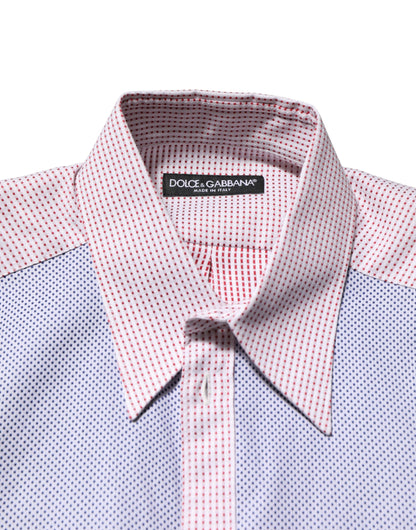 Chemise à carreaux multicolores en coton à col Dolce &amp; Gabbana
