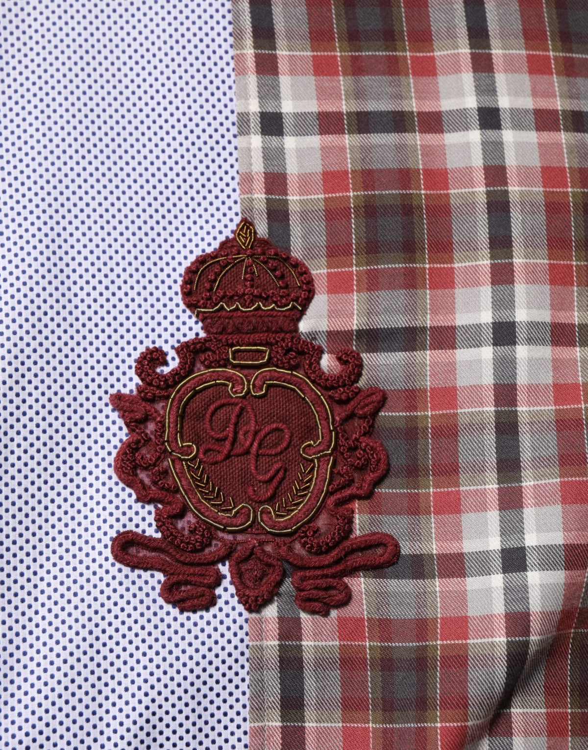 Chemise à carreaux multicolores en coton à col Dolce &amp; Gabbana