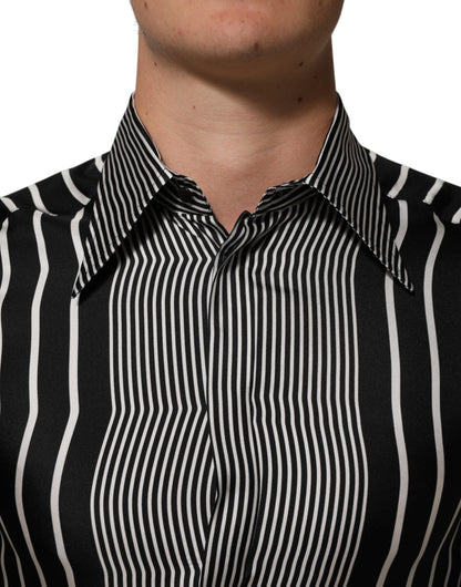 Chemise habillée Dolce &amp; Gabbana Martini à rayures noires et blanches pour homme