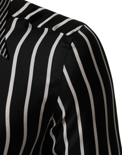 Chemise habillée Dolce &amp; Gabbana Martini à rayures noires et blanches pour homme