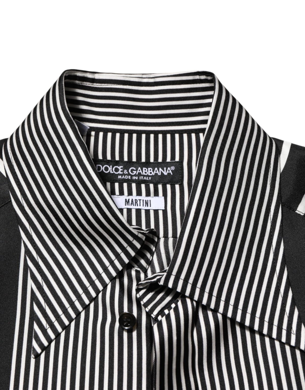 Chemise habillée Dolce &amp; Gabbana Martini à rayures noires et blanches pour homme