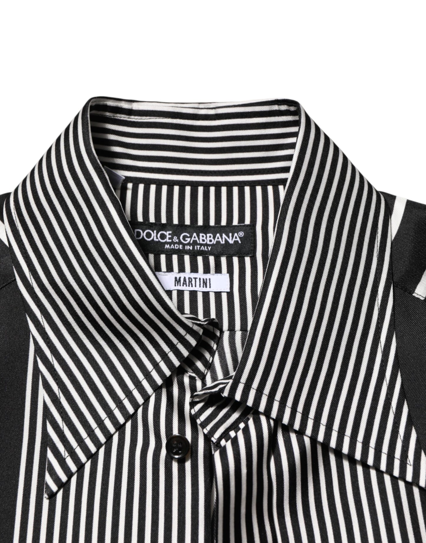 Chemise habillée Dolce &amp; Gabbana Martini à rayures noires et blanches pour homme