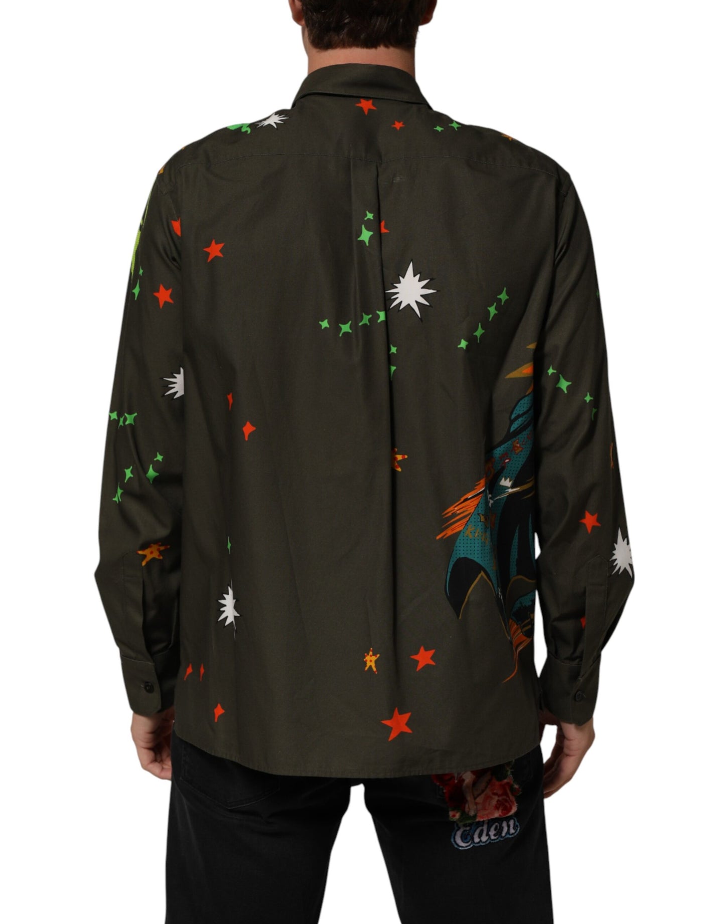 Chemise boutonnée marron Dolce &amp; Gabbana à imprimé super-héros