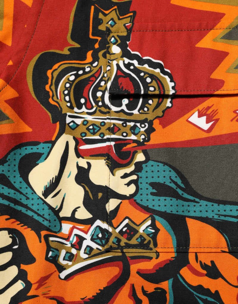 Dolce &amp; Gabbana Bruin Superhelden Print Overhemd met Knoopjes