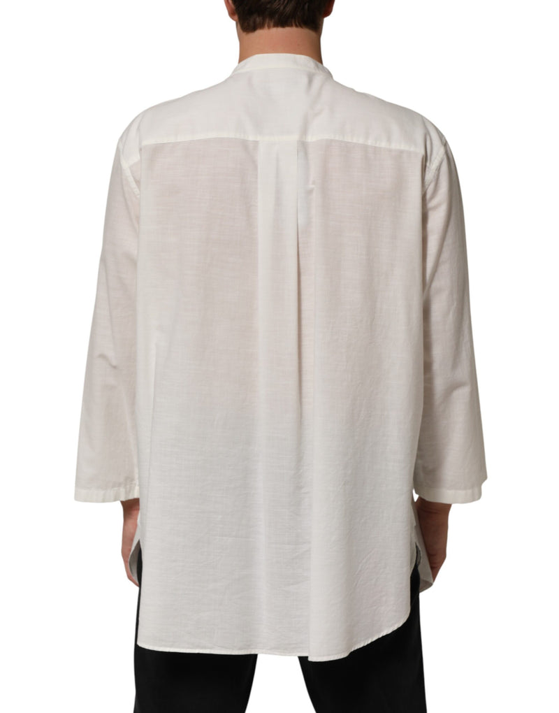 Chemise Dolce &amp; Gabbana blanche en coton à imprimé floral boutonnée