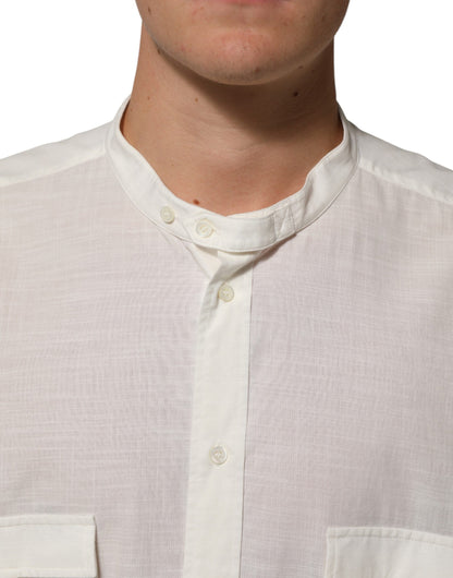 Chemise Dolce &amp; Gabbana blanche en coton à imprimé floral boutonnée