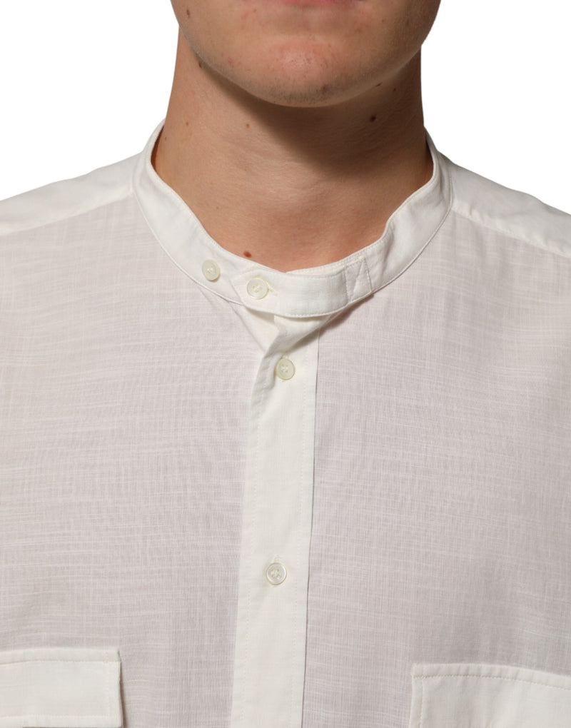 Chemise Dolce &amp; Gabbana blanche en coton à imprimé floral boutonnée