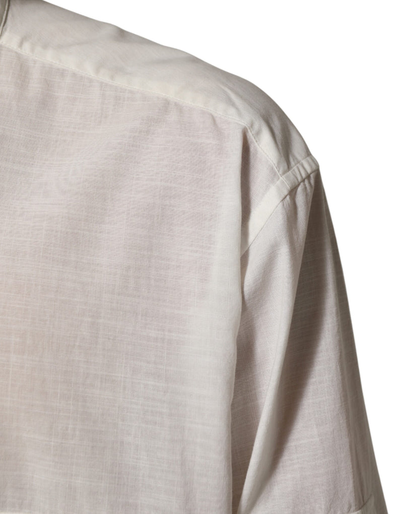 Chemise Dolce &amp; Gabbana blanche en coton à imprimé floral boutonnée