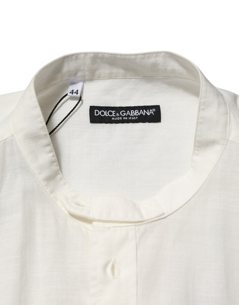 Chemise Dolce &amp; Gabbana blanche en coton à imprimé floral boutonnée