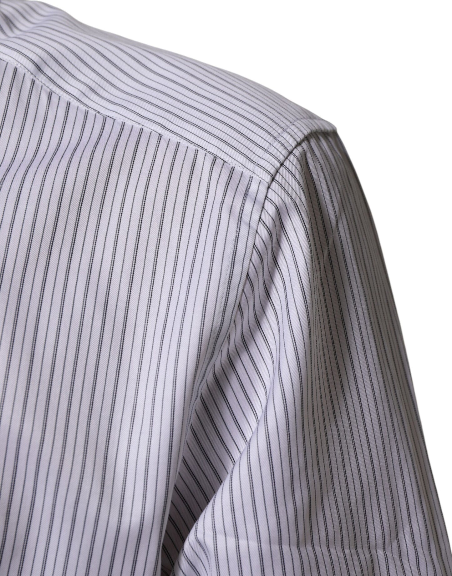 Chemise habillée Dolce &amp; Gabbana à rayures blanches en coton pour homme, couleur or.