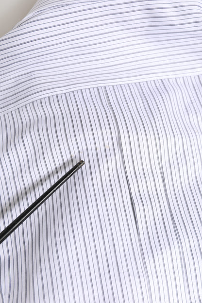 Chemise habillée Dolce &amp; Gabbana à rayures blanches et manches longues, couleur or